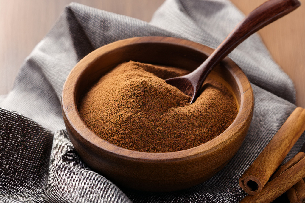 Cinnamon-in-a-wooden-bowl-with-a-spoon