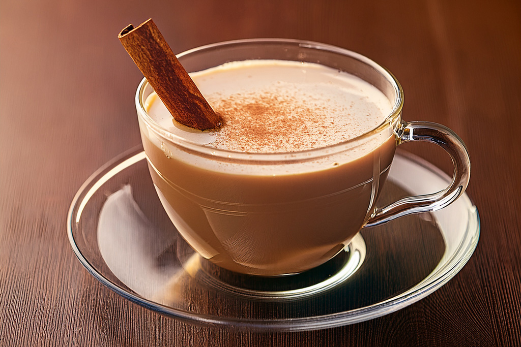 Cinnamon-tea-or-spiced-latte-with-a-stick-inside