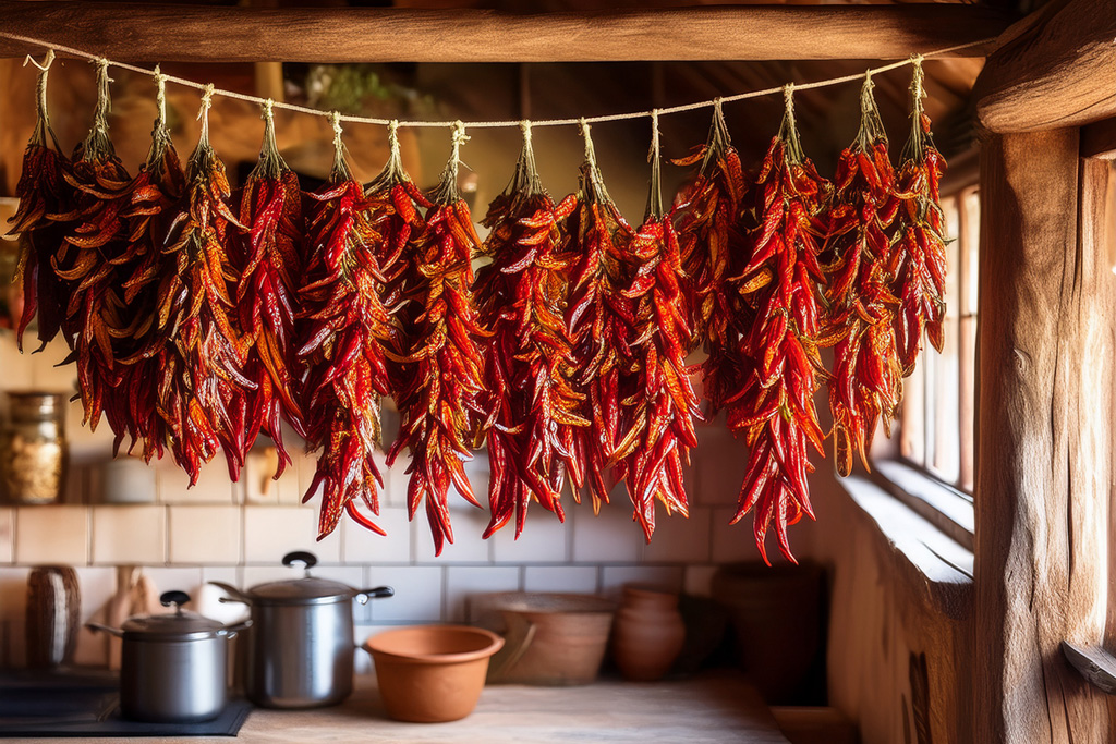 Lifestyle-image-chili-peppers-hanging-to-dry-in-a-traditional-kitchen