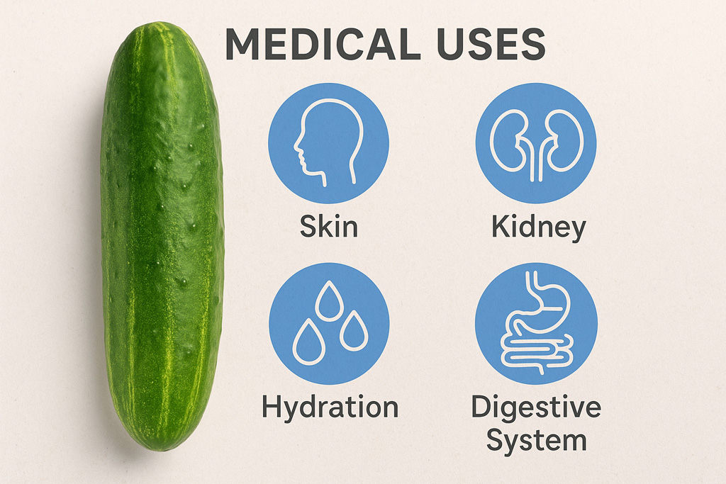 Medical-layout-showing-cucumber-next-to-icons-for-skin,-kidney,-water-droplets,-and-digestive-system