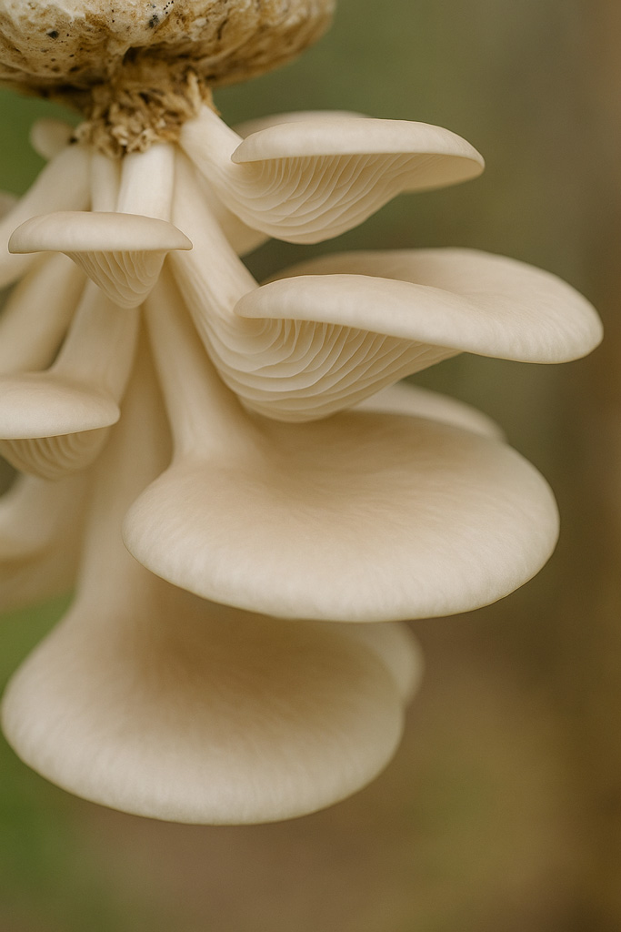 Close-up-side-view-of-mushrooms-growing-and-expanding---close-up-side-view-cendawan-berkembang R
